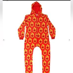Angry Orchard & Fireball Hooded One Piece Pajamas/Halloween/Party/Size XL